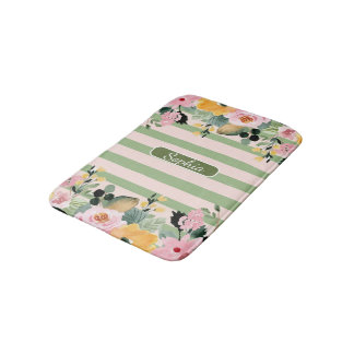 Elegante Bio grüne Blume Kunst, Dichtung und Musik Badematte