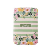 Elegante Bio grüne Blume Kunst, Dichtung und Musik Badematte (Vorderseite Vertikal)