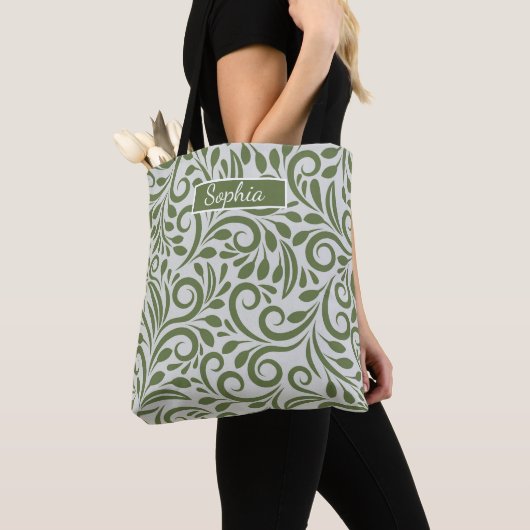 Elegante Bio Grüne Form Kunst für Geschenke Tasche (Von Nahem)