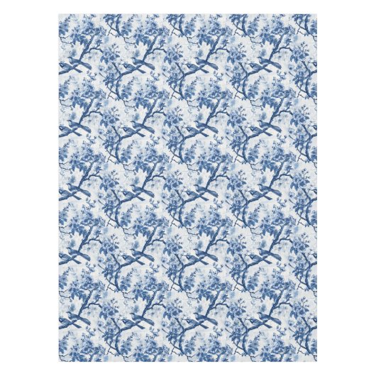 Elegante Bird and Tree Chinoiserie Tischdecke (Vorderseite)