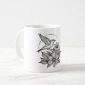 Elegante Bird & Blume Design Coffee Tasse (Vorderseite Links)