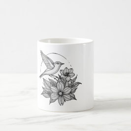 Elegante Bird & Blume Design Coffee Tasse