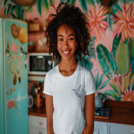 Elegante Bird Luxus Linie Art T-Shirt