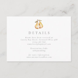 Elegante Birnen Hochzeitkarte Begleitkarte