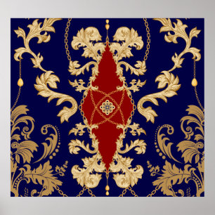 Elegante Birnen: Vintag nahtlos Poster