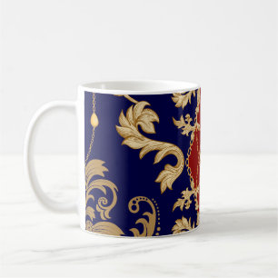 Elegante Birnenfrüchte: Nahtloser Vintage-Stil Kaffeetasse