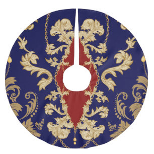 Elegante Birnenfrüchte: Nahtloser Vintage-Stil Polyester Weihnachtsbaumdecke