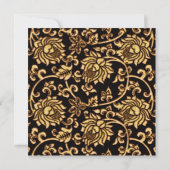 Elegante Birthday Party Gold Black Brocade Einladung (Rückseite)
