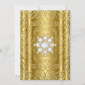 Elegante Birthday Party Gold Diamond Gem Einladung (Rückseite)