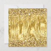 Elegante Birthday Party Gold Glitzer Confetti Einladung (Rückseite)