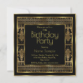 Elegante Birthday Party Schwarzes Meer Einladung (Vorderseite)