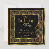 Elegante Birthday Party Schwarzes Meer Einladung (Vorderseite)