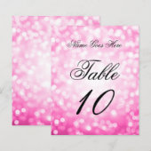 Elegante Birthday Pink Glitzer Lights Platzkarte (Vorne/Hinten)