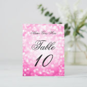 Elegante Birthday Pink Glitzer Lights Platzkarte (Stehend Vorderseite)
