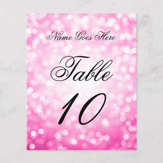 Elegante Birthday Pink Glitzer Lights Platzkarte (Vorderseite)