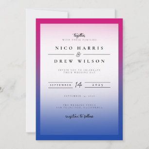 Elegante bisexuelle Stolz-Hochzeit Einladung