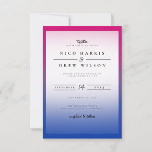 Elegante bisexuelle Stolz-Hochzeit Einladung