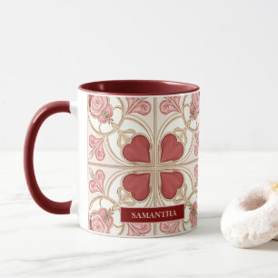 Elegante Bistro-Kachel zum Valentinstag Tasse