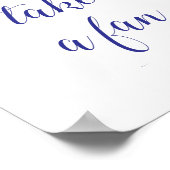 Elegante Bitte nehmen Sie ein blaues Hochzeitszeic Poster (Ecke)