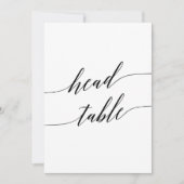 Elegante Black 12x18 Printable Head Tischnummer (Vorderseite)
