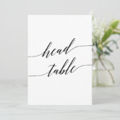 Elegante Black 12x18 Printable Head Tischnummer (Stehend Vorderseite)