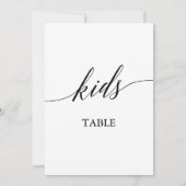 Elegante Black 12x18 Printable Kids Tischnummer (Rückseite)