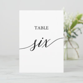 Elegante Black 12x18 Printable Table Six Tischnumm Einladung