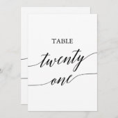 Elegante Black 12x18 Printable Tischnummer 21 (Vorne/Hinten)