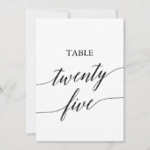 Elegante Black 12x18 Printable Tischnummer 25 (Vorderseite)