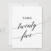 Elegante Black 12x18 Printable Tischnummer 25 (Rückseite)