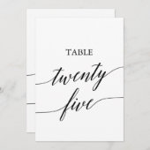 Elegante Black 12x18 Printable Tischnummer 25 (Vorne/Hinten)