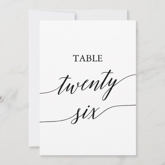 Elegante Black 12x18 Printable Tischnummer 26 (Rückseite)