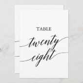 Elegante Black 12x18 Printable Tischnummer 28 (Vorne/Hinten)