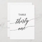 Elegante Black 12x18 Printable Tischnummer 31 (Vorne/Hinten)