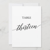 Elegante Black 12x18 Printable Tischnummer Dreizeh (Rückseite)