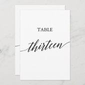 Elegante Black 12x18 Printable Tischnummer Dreizeh (Vorne/Hinten)