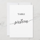 Elegante Black 12x18 Printable Tischnummer Sechzeh (Vorderseite)