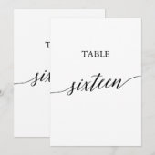 Elegante Black 12x18 Printable Tischnummer Sechzeh (Vorne/Hinten)