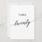Elegante Black 12x18 Printable Tischnummer Zwanzig (Vorderseite)