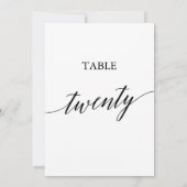 Elegante Black 12x18 Printable Tischnummer Zwanzig (Rückseite)