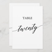 Elegante Black 12x18 Printable Tischnummer Zwanzig (Vorne/Hinten)