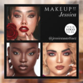 Elegante Black 3 Foto Logo Make-up-Typografie Fensteraufkleber (Blatt 2)