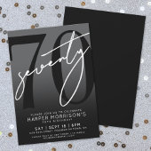 Elegante Black 70. Geburtstagsparty Einladung