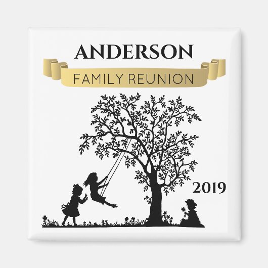 Elegante Black an Gold Family Wiedersehen Souvenir Magnet (Vorne)