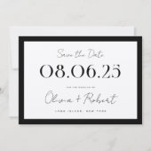 Elegante Black and Ecru Chic Wedding Save The Date (Vorderseite)