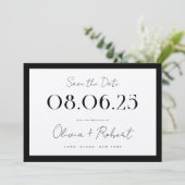 Elegante Black and Ecru Chic Wedding Save The Date (Stehend Vorderseite)