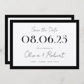 Elegante Black and Ecru Chic Wedding Save The Date (Vorne/Hinten)