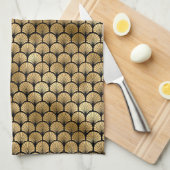 Elegante Black and Gold 1920er Jahre Art Deco Vint Geschirrtuch (Viertel Falte)