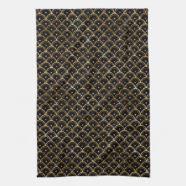 Elegante Black and Gold 1920er Jahre Art Deco Vint Geschirrtuch