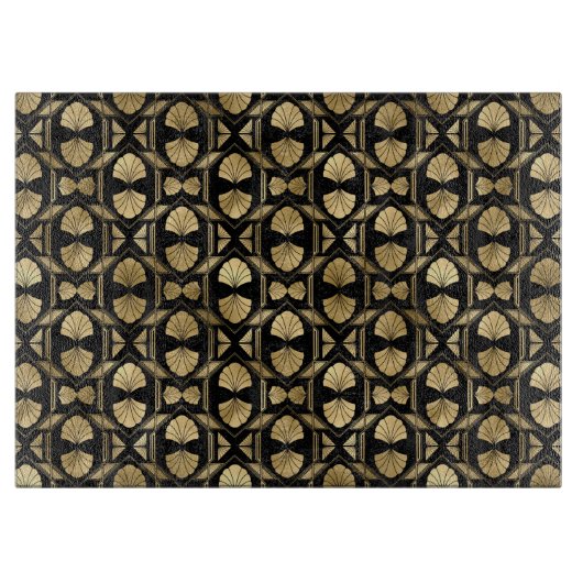 Elegante Black and Gold 1920er Jahre Art Deco Vint Schneidebrett (Vorderseite)